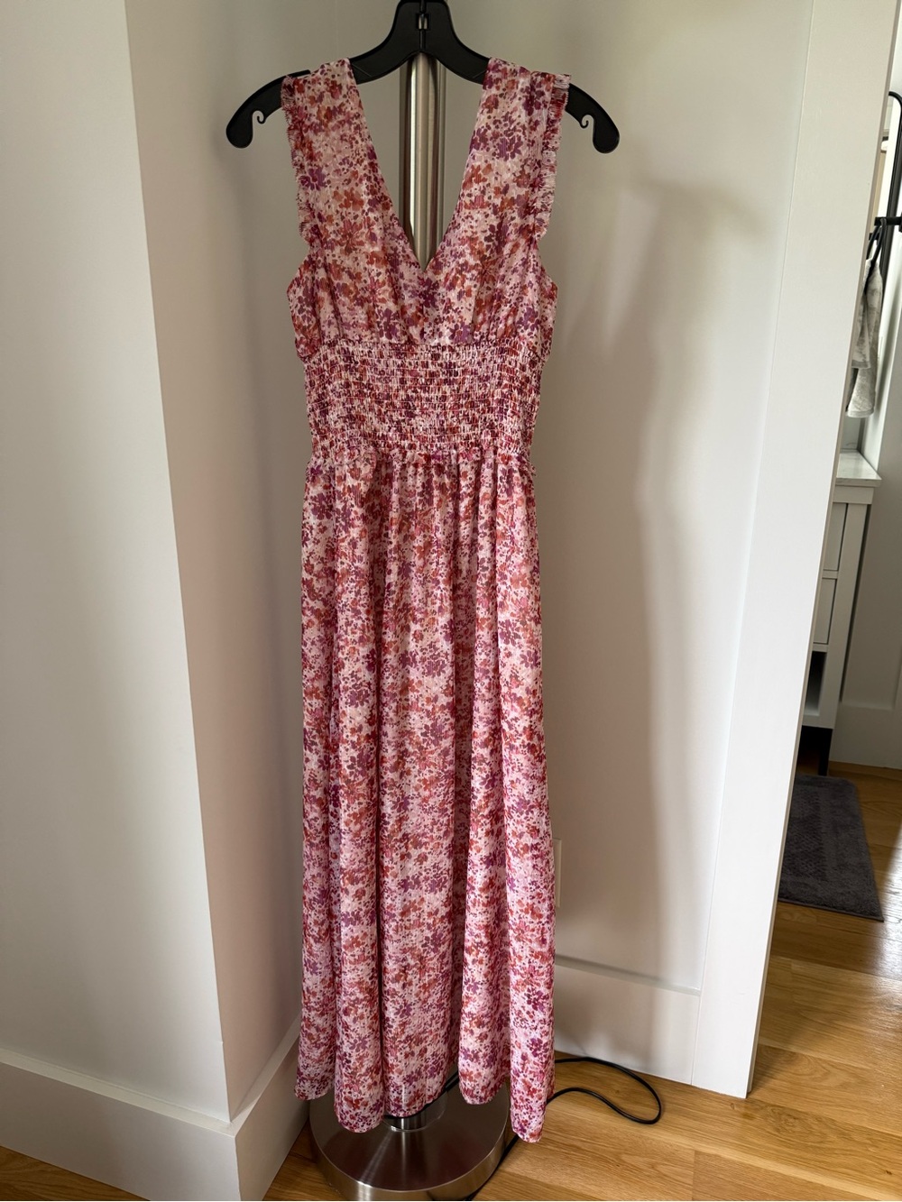 Banana Republic Pink and White Floral Maxi Dress